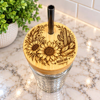 Desert Sunflowers Regular Mouth Blonde Bamboo Lid