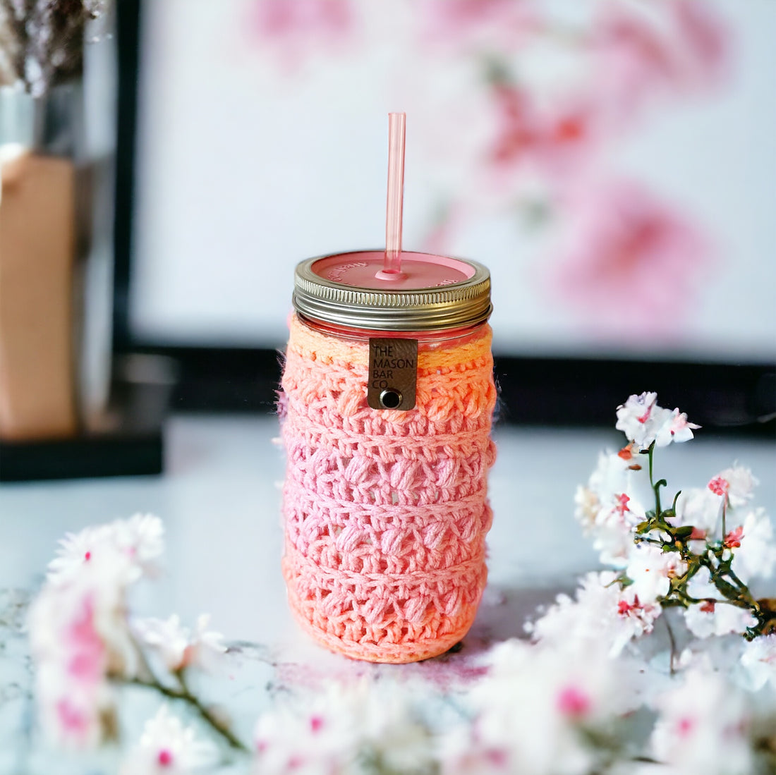 Pink Gradient Cable Knit Cozy