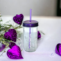 Purple Color Shifting 24oz Mason Jar Tumbler Set