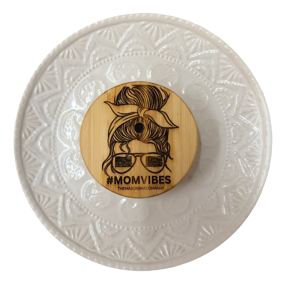 Mom Vibes Wide Mouth Bamboo Lid