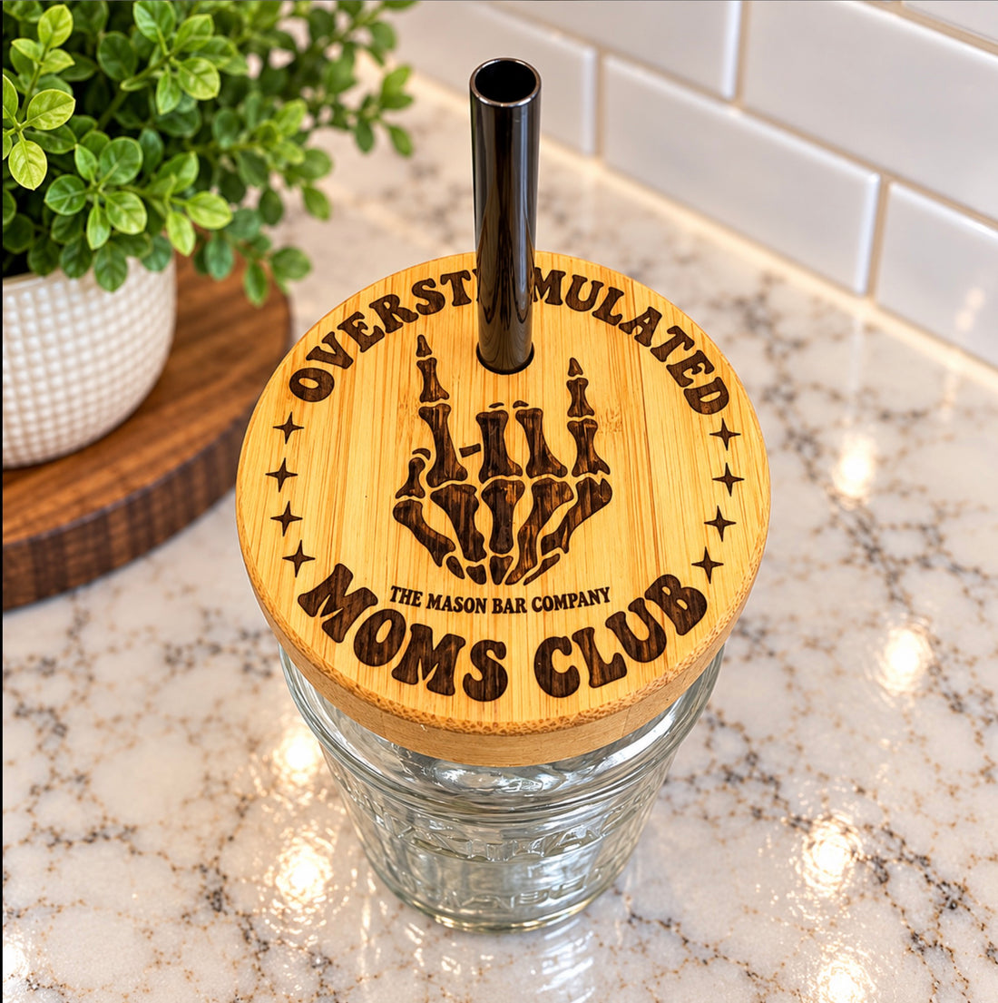 Overstimulated Moms Club Regular Mouth Bamboo Lid
