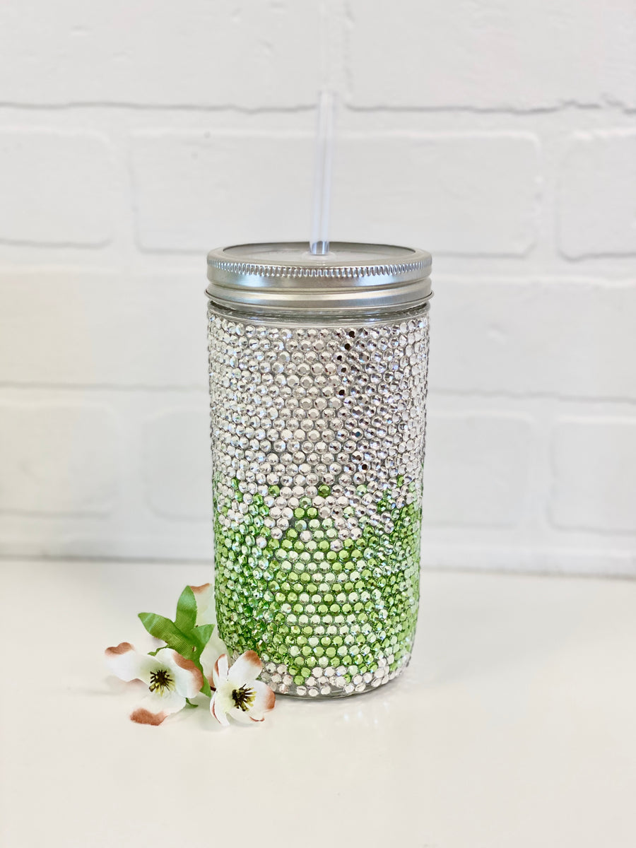 Lucky (Green) Swarovski Rhinestone Tumbler Set