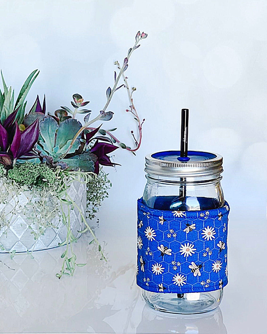 Daisies & Bee's Cozy (Blue)